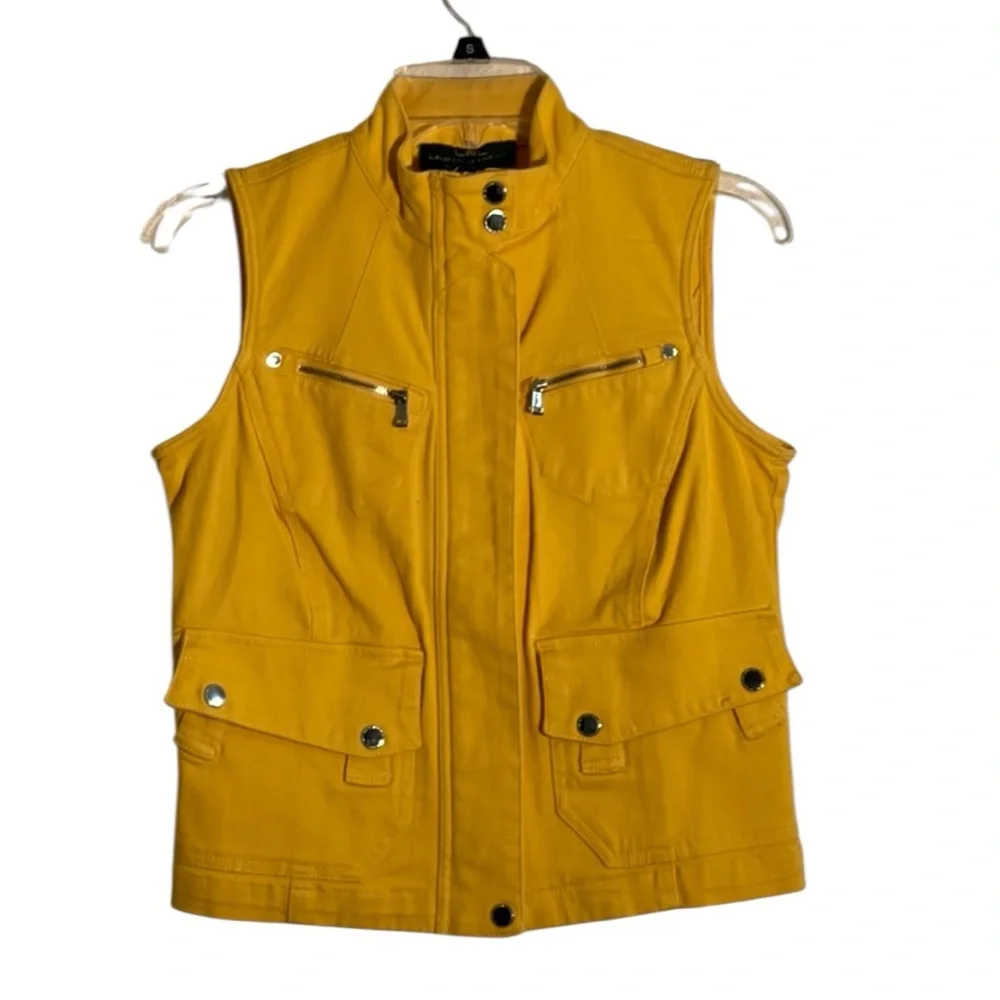 Lauren Ralph Lauren vintage denim yellow vest. Size S/P. GUC - Picture 4 of 9